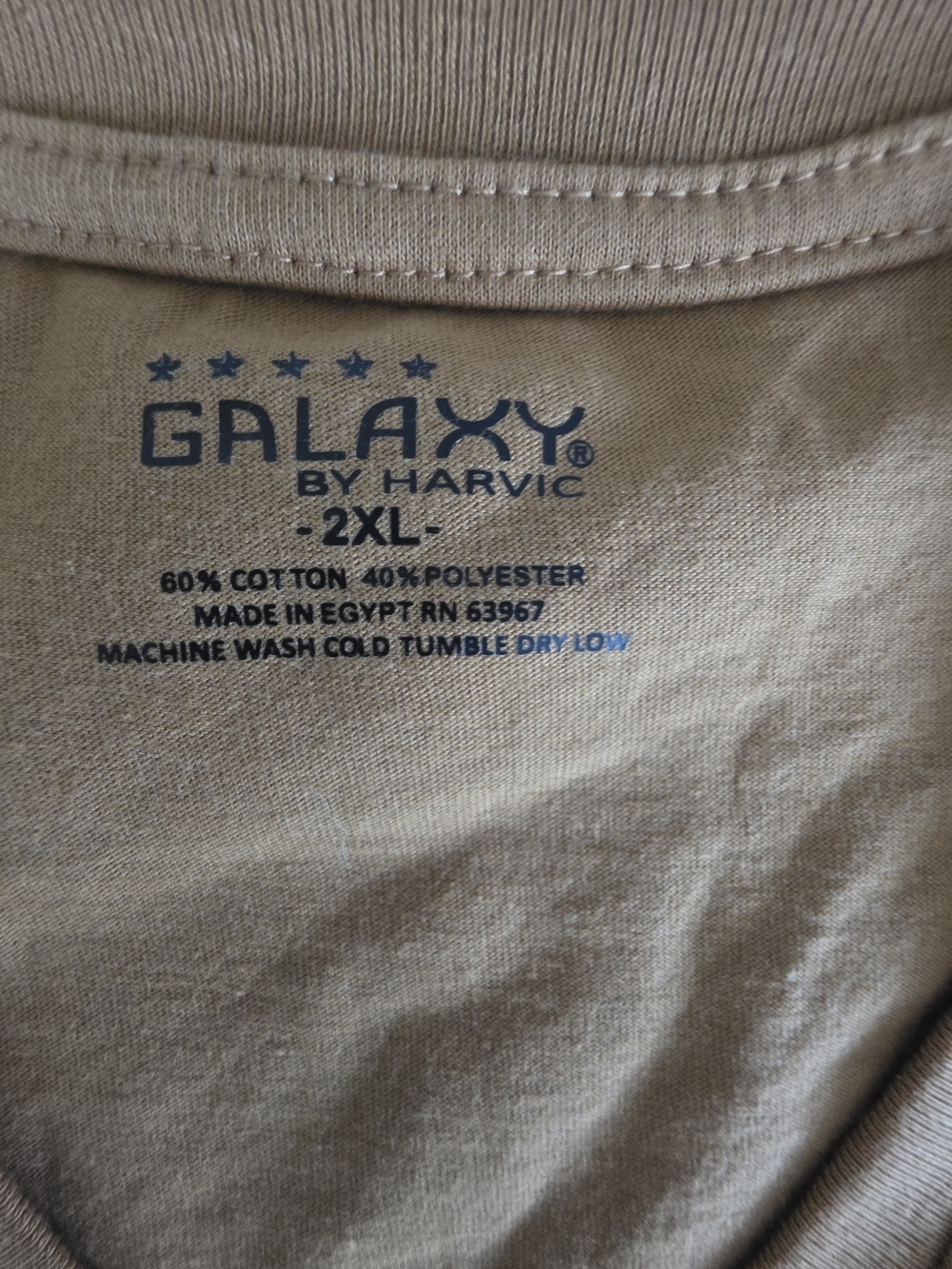 Galaxy By Harvic Men's V-Neck Short Sleeve Shirt in Camel - Picture 2 of 6